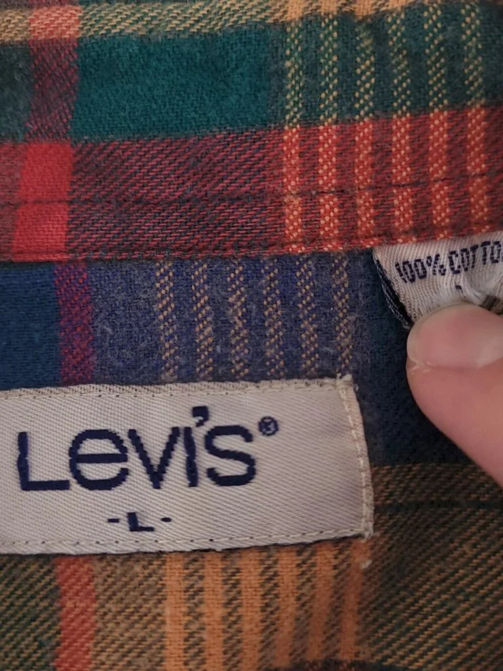 Vintage 80s Levi's multicolor flannel western snap button shirt